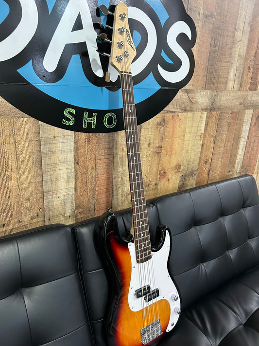Austin Classic Double Cutaway Bass, Sunburst