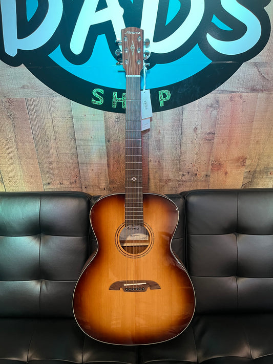 Alvarez Artist Folk/OM Acoustic Guitar, Shadowburst AG60
