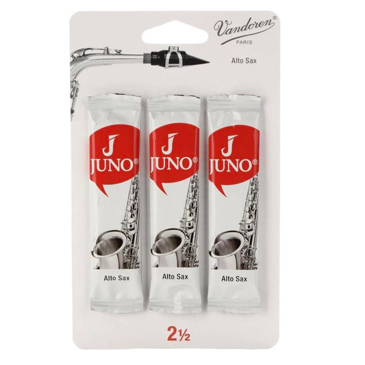 JUNO Reeds by Vandoren, Alto Saxophone, Strength 2.5, 3 Count on Card