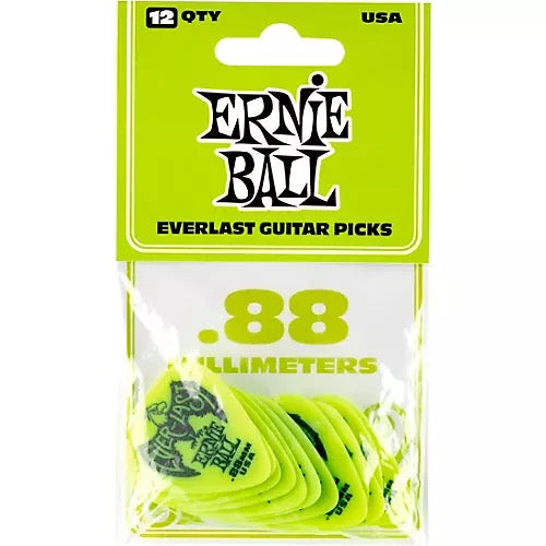 Everlast Picks - 0.88mm Green - 12 Pack