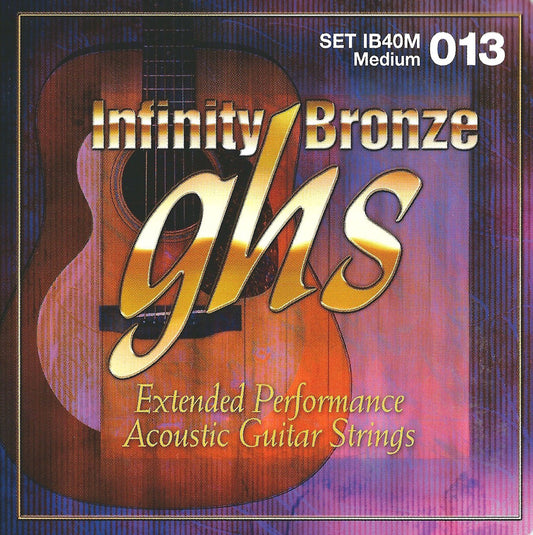 GHS Infinity Bronze Coated Acoustic Guitar Strings IB40M Medium 13-56