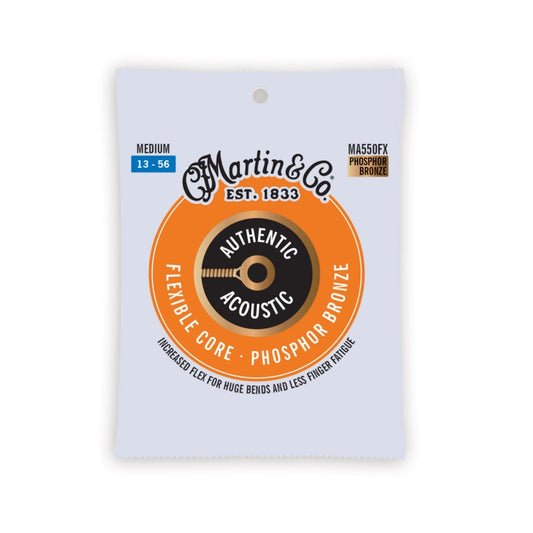 Martin Strings, AuthAcoustic 550FX Phos, 6Stg, Med