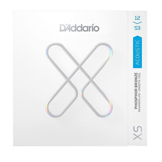 D'Addario, XS Phosphor Bronze, Acoustic Guitar Strings, 12-53 Light String Set