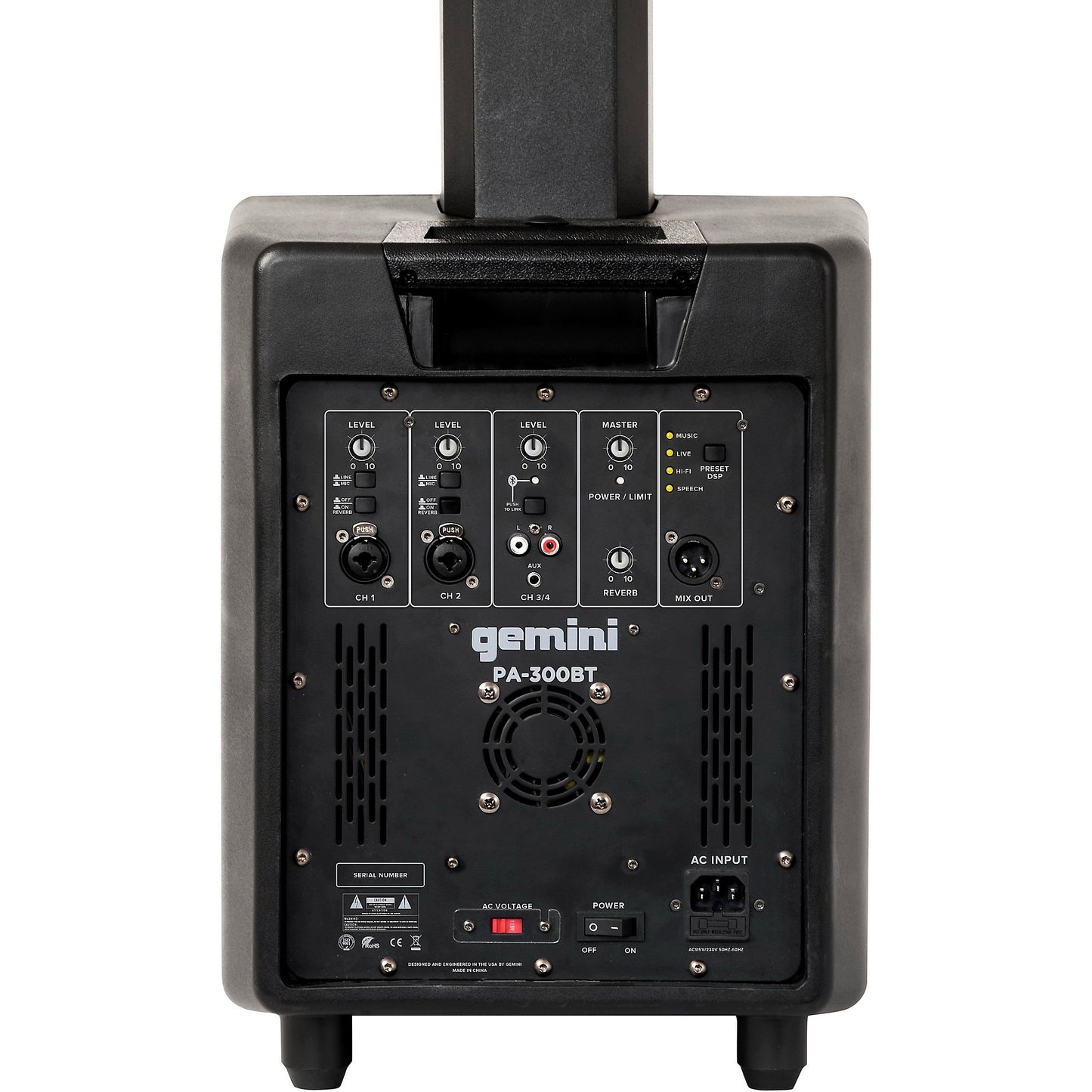 Gemini PA-300BT Portable Line Array Column PA Speaker System