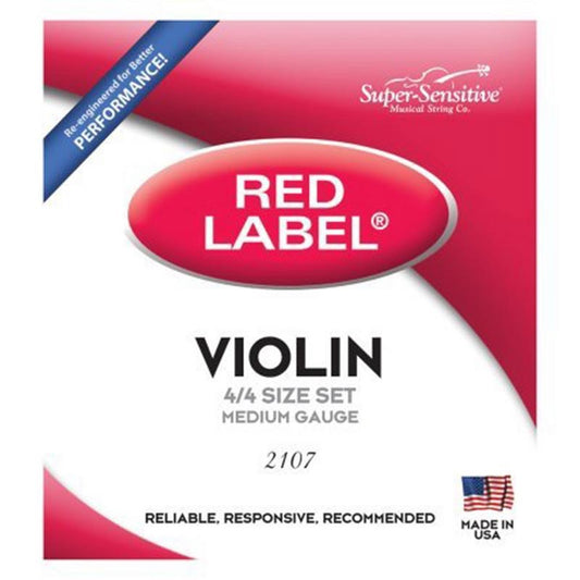 Red Super Sensitive Strings, Violin, 4/4, Set