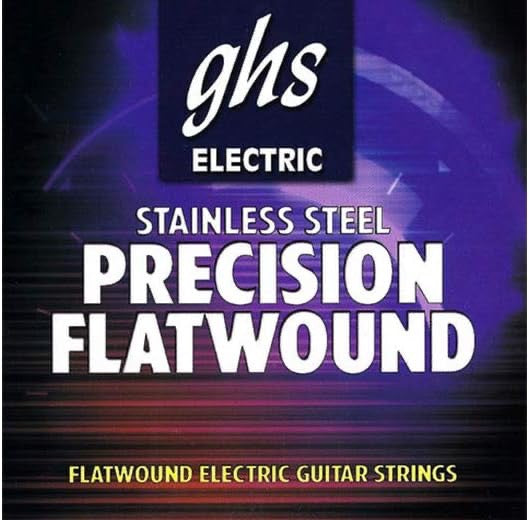 GHS Strings SET800 Stainless Steel Precision Flatwound Electric Guitar Strings, Extra Light, 11-46