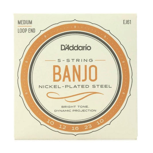Strings, Banjo, 5-String, Nickel, Med, Set