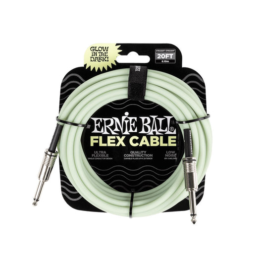Ernie Ball Flex 20ft Instrument Cable - Glow In The Dark