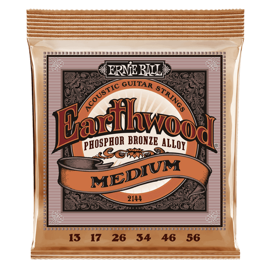 Ernie Ball 2144 Medium Earthwood Phosphor Bronze Acoustic Guitar Strings 13-56