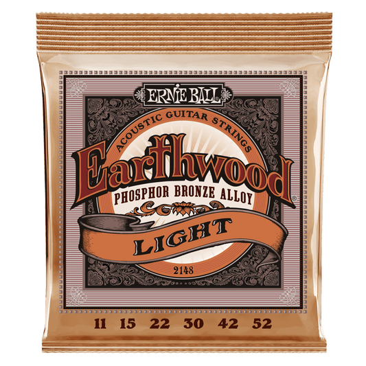 Ernie Ball 2148 Light Earthwood Phosphor Bronze Acoustic Guitar Strings 11-52