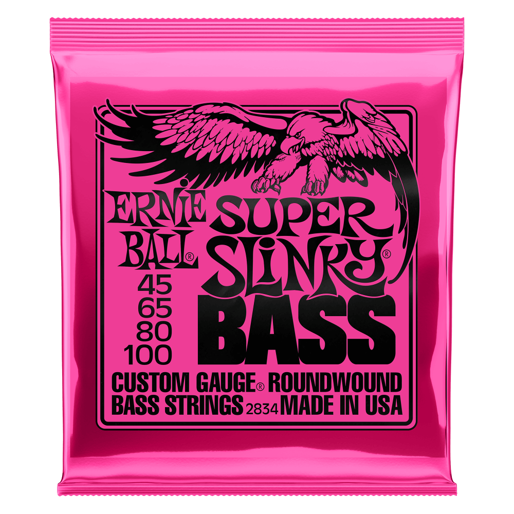 Ernie Ball 2834 Super Slinky Nickel Wound Electric Bass Strings 45-100
