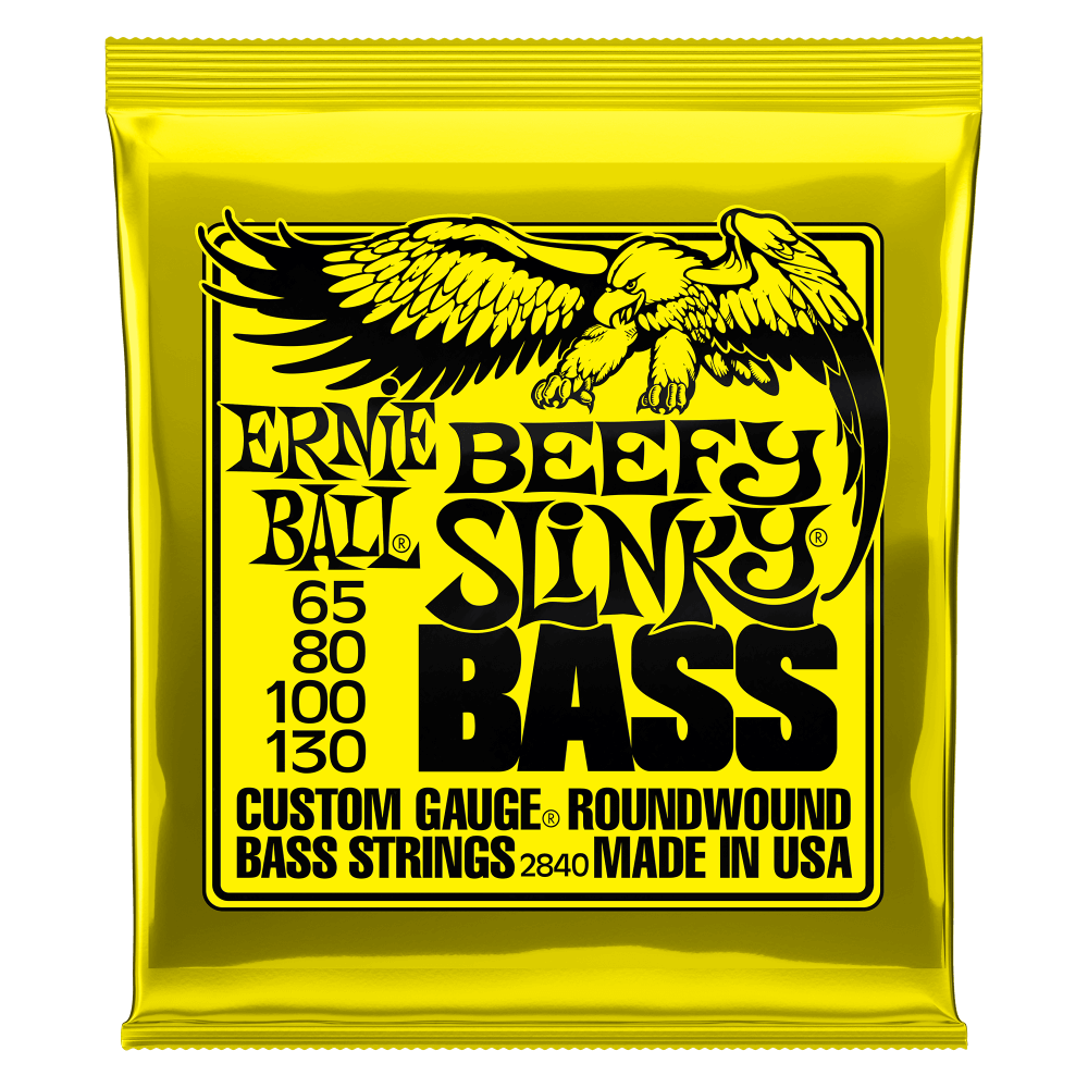 Ernie Ball 2840 Beefy Slinky Nickel Wound Electric Bass Strings 65-130