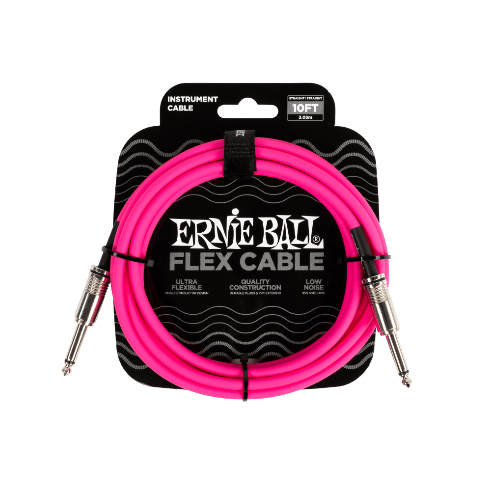 Ernie Ball 6413 Flex Instrument Cable 10 ft - Pink