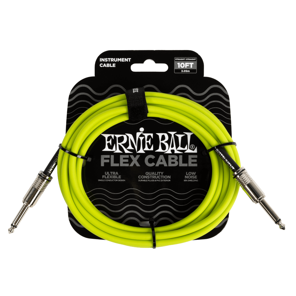 Ernie Ball 6414 Flex Instrument Cable 10 ft - Green