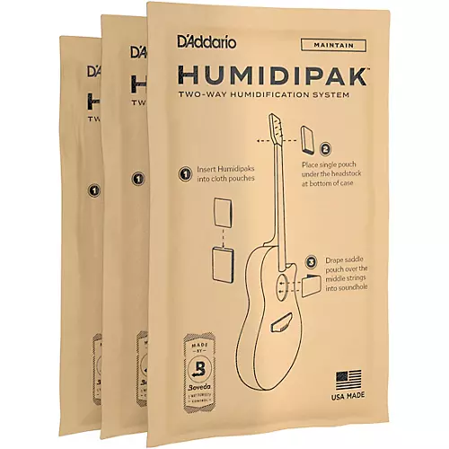 D'Addario Care Kit, Humidipak Std Replacement 3ct