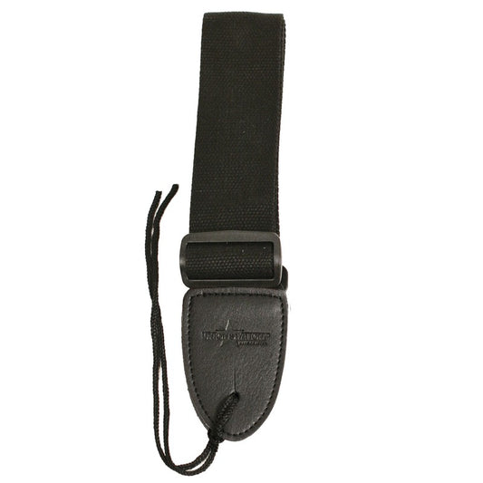 Strap,Cotton Web Soft Leather Ends Black