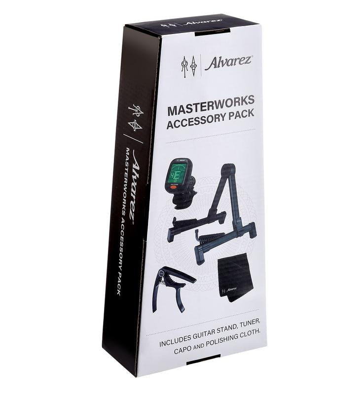 Alvarez Masterworks Accessory Pack, Stand, Tuner, Capo, Polishing Cloth